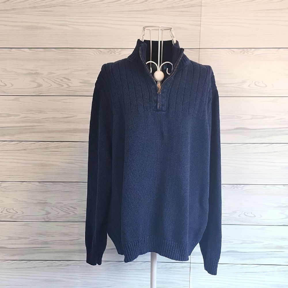 North Crest Classic Mens Half Zip Pullover Sweater Size XL